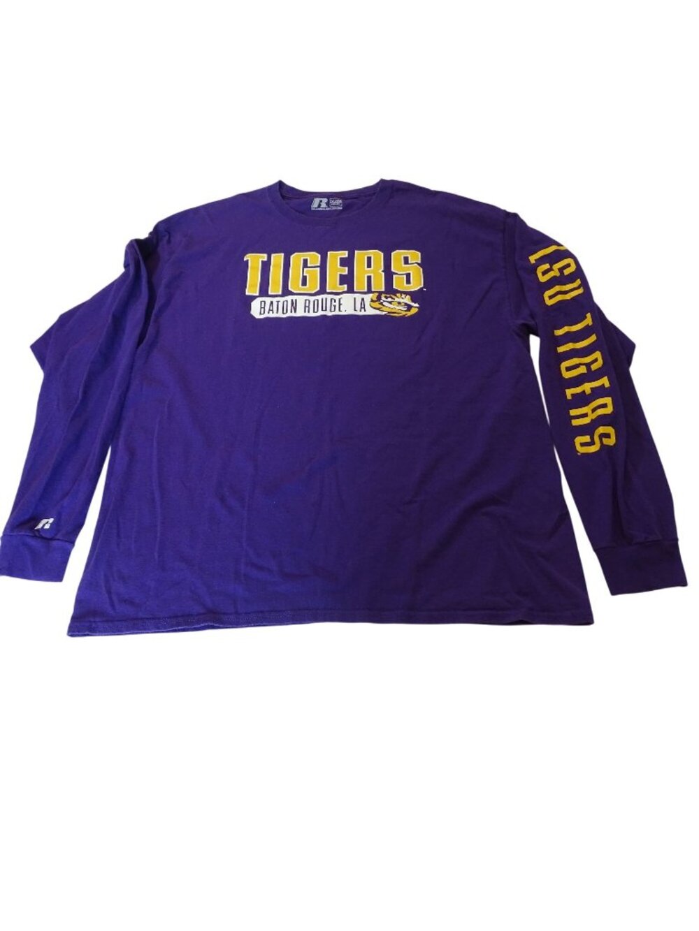 Russell LSU Tigers Long Sleeve T-Shirt Purple Men 2XL 50-52 Collegiate Sporty